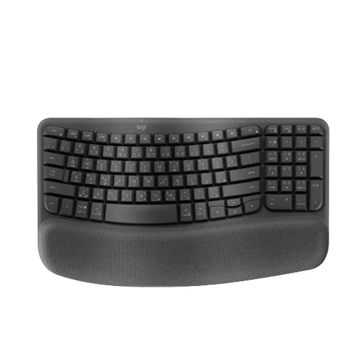 Logitech Wave Bluetooth Ergonomic Keyboard - Graphite - Arb/Eng - Tashqila Logitech Wave Bluetooth Ergonomic Keyboard - Graphite - Arb/Eng - Tashqila
